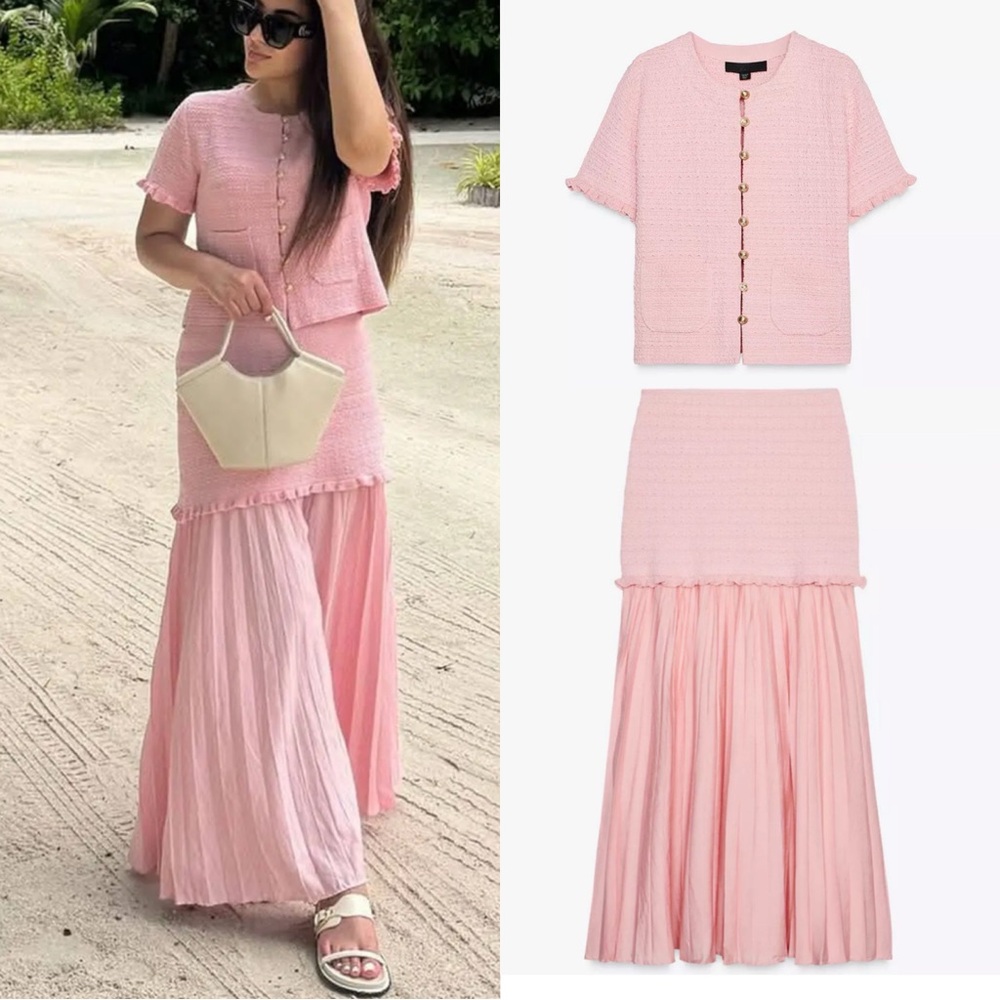 Zara 2-Piece Knit Cardigan and Skirt Set